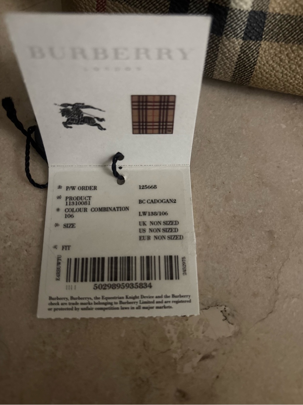 Burberry Vintage Nova Check Cadogan 2 Tote Bag Burgundy Leather Trim PRISTINE - Picture 9 of 9
